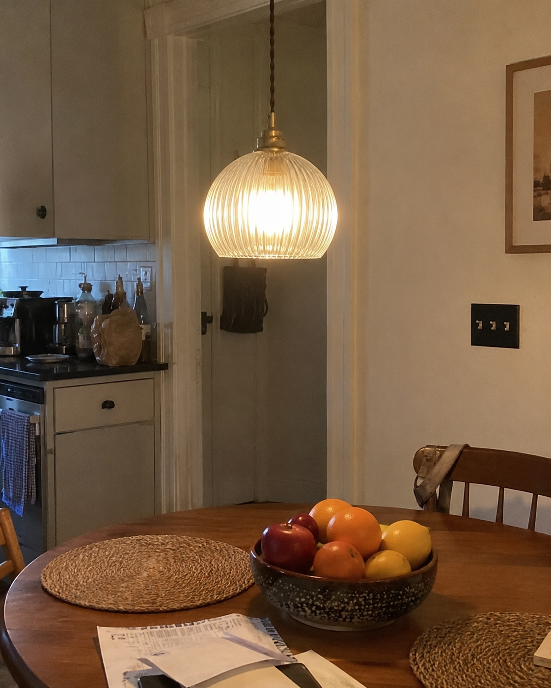Iris | Ribbed Glass Globe Pendant