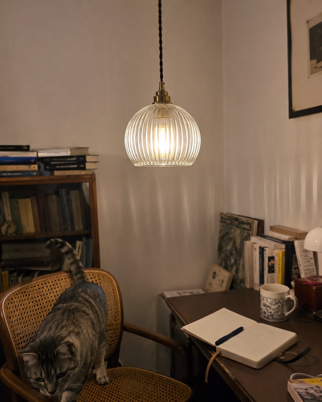 Iris | Ribbed Glass Globe Pendant
