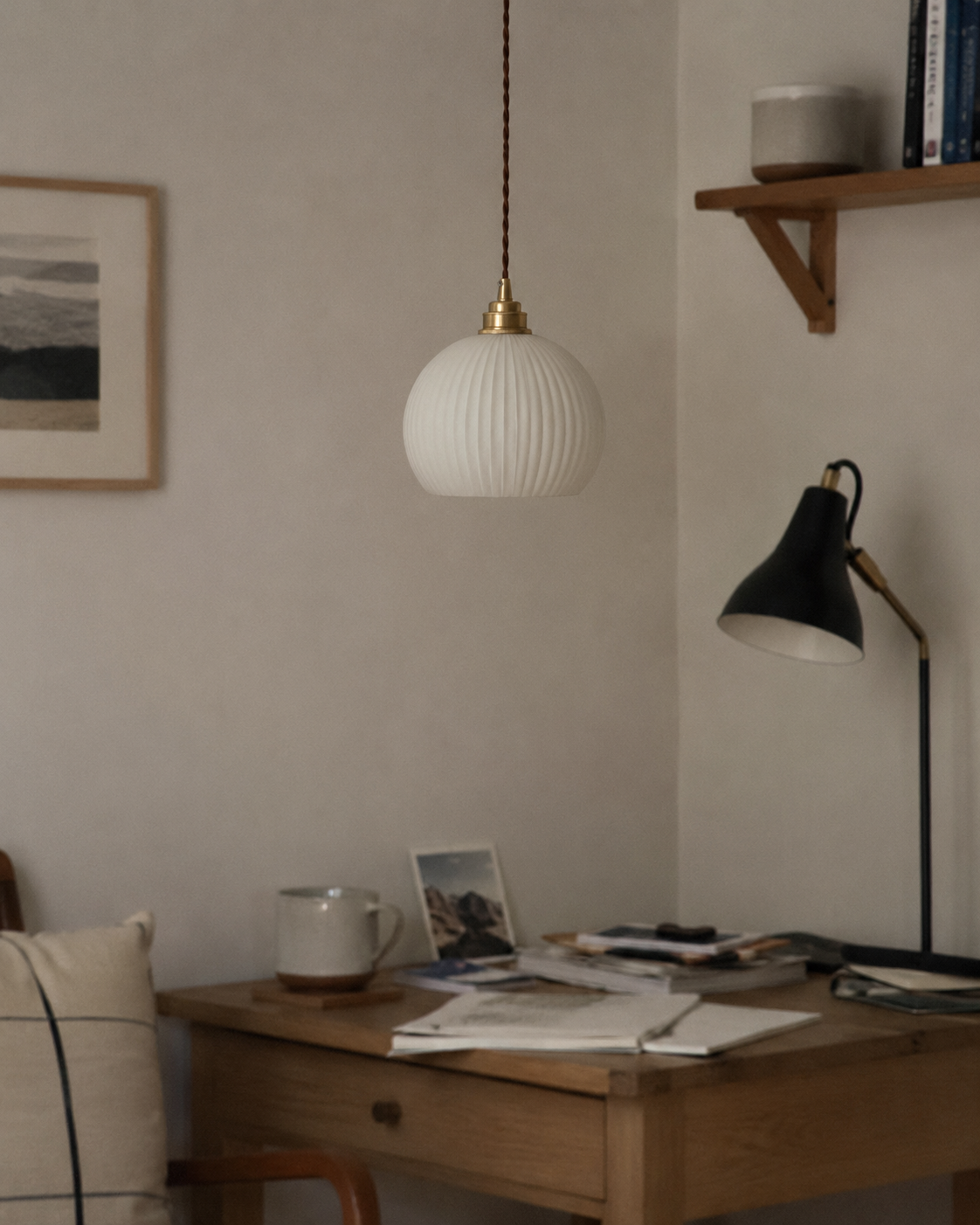 Iris | Ribbed Glass Globe Pendant