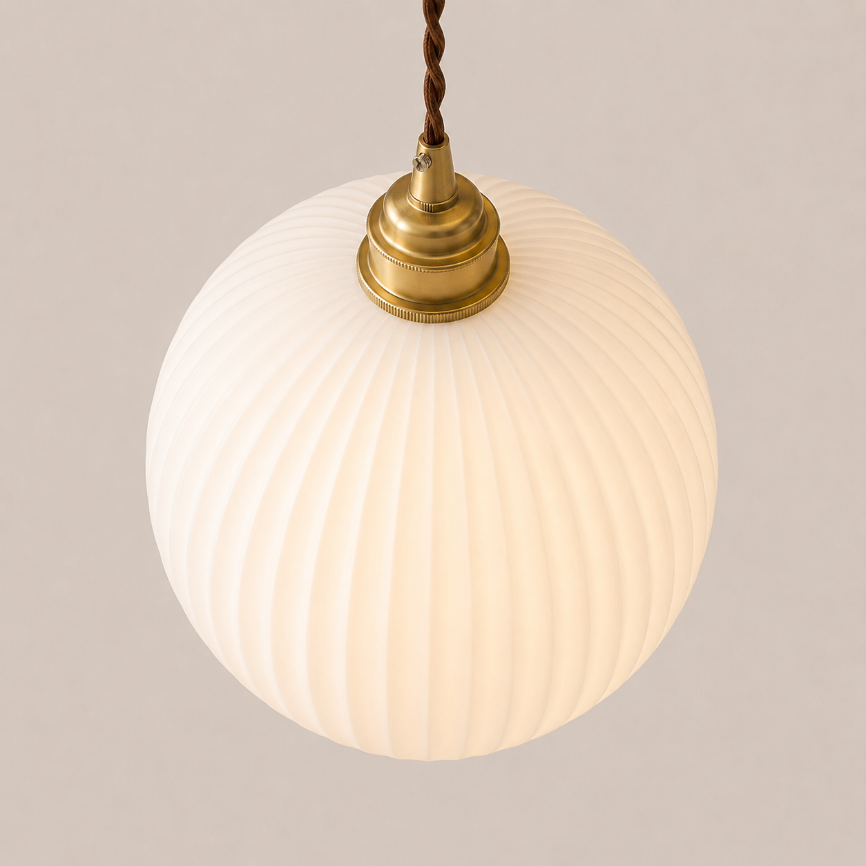 Iris | Ribbed Glass Globe Pendant