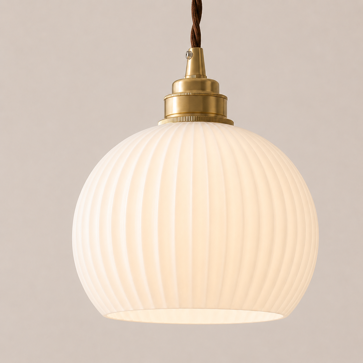 Iris | Ribbed Glass Globe Pendant