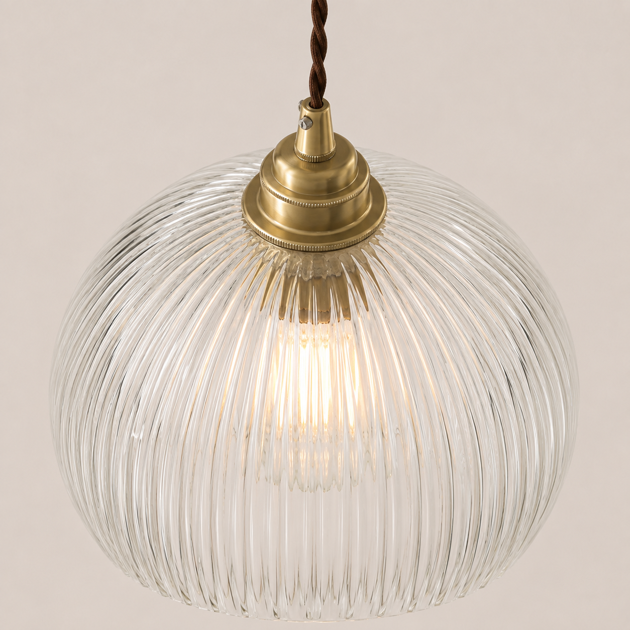 Iris | Ribbed Glass Globe Pendant