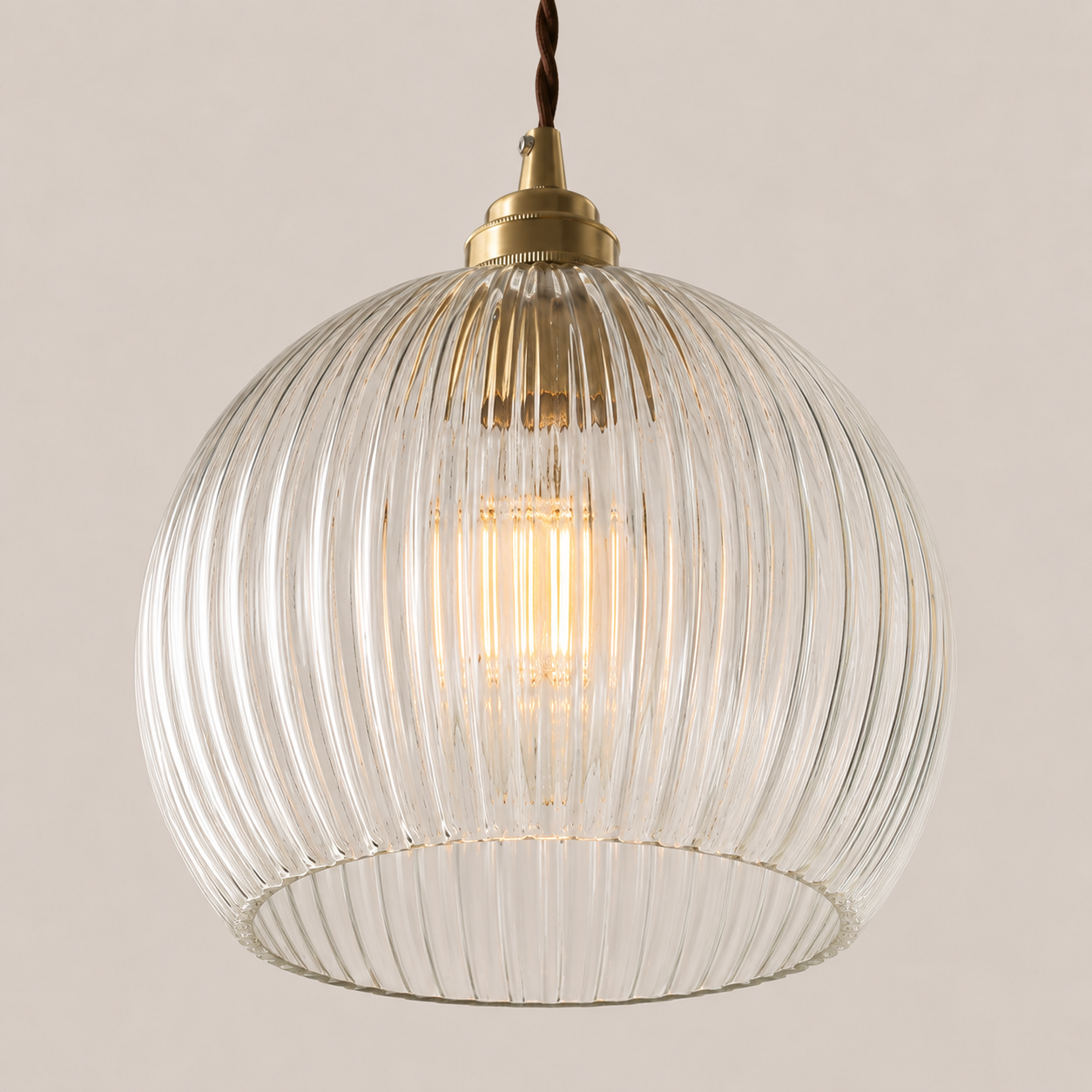 Iris | Ribbed Glass Globe Pendant