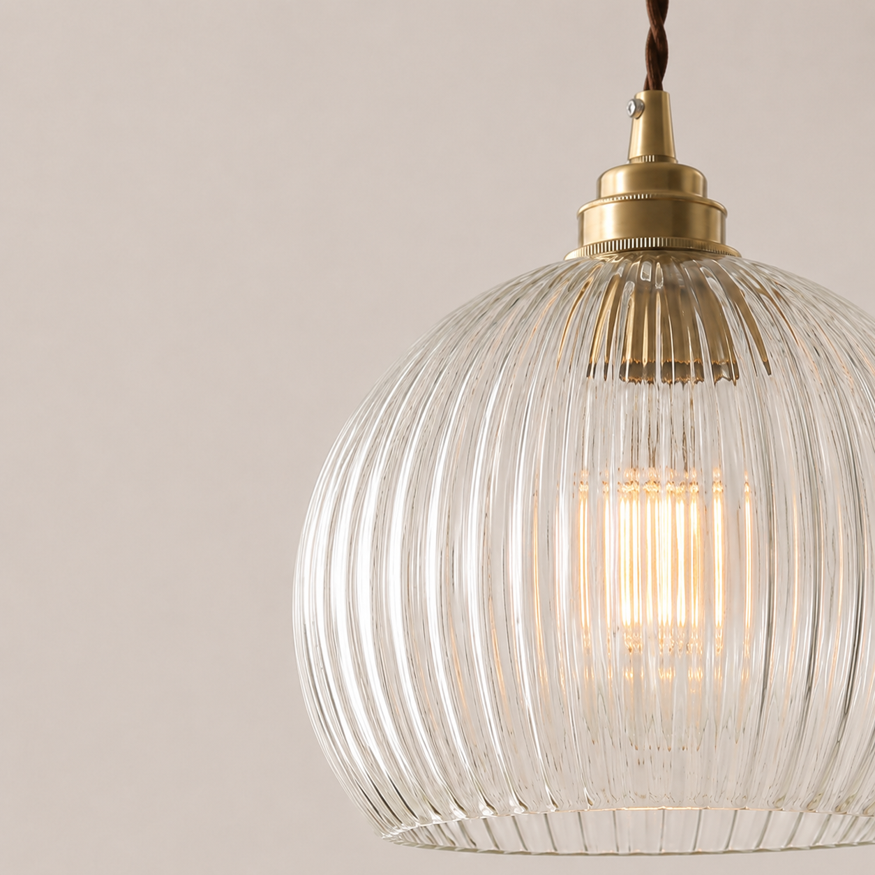Iris | Ribbed Glass Globe Pendant