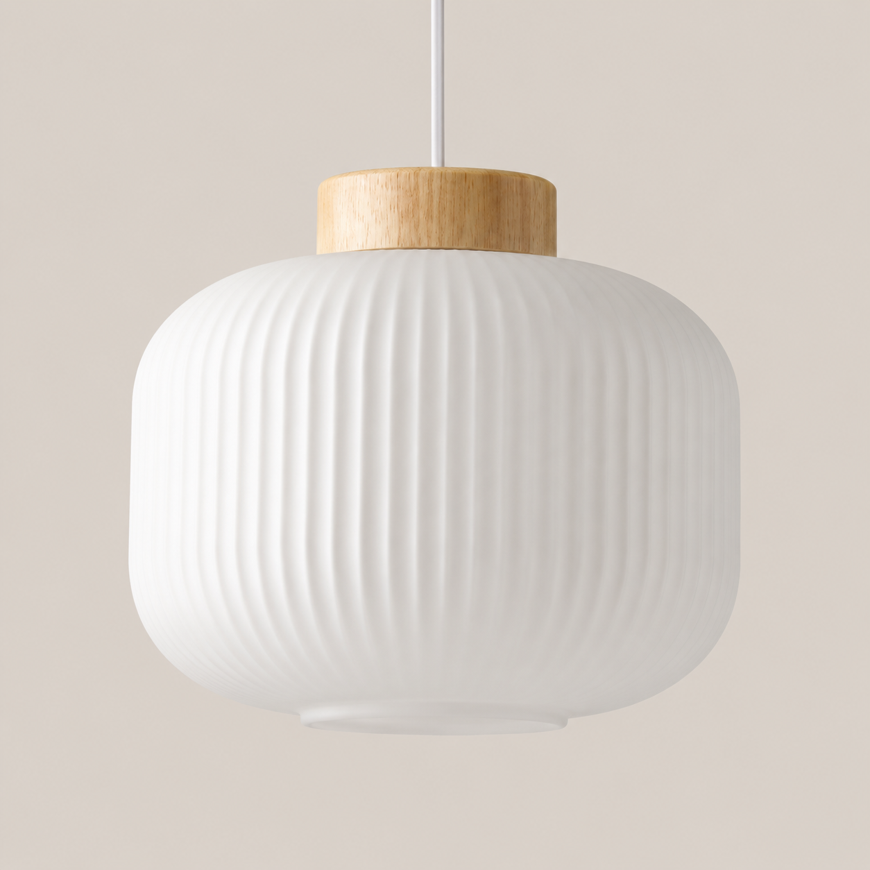 Mei | Ribbed Glass Lantern Pendant