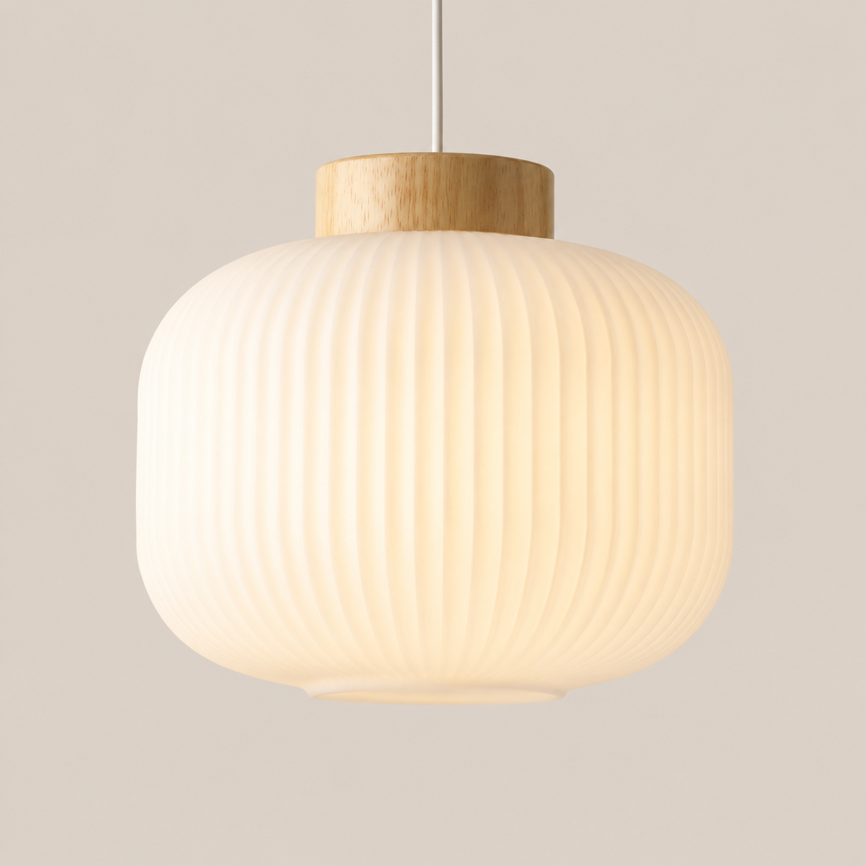 Mei | Ribbed Glass Lantern Pendant