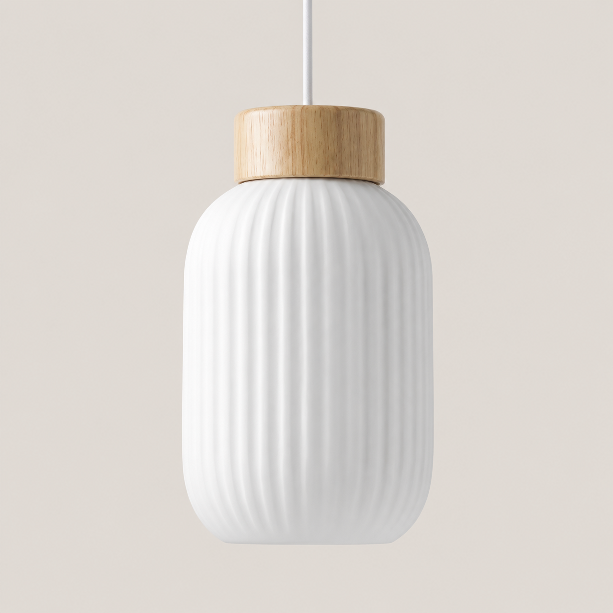 Mei | Ribbed Glass Lantern Pendant