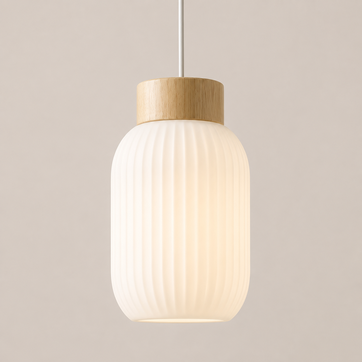 Mei | Ribbed Glass Lantern Pendant