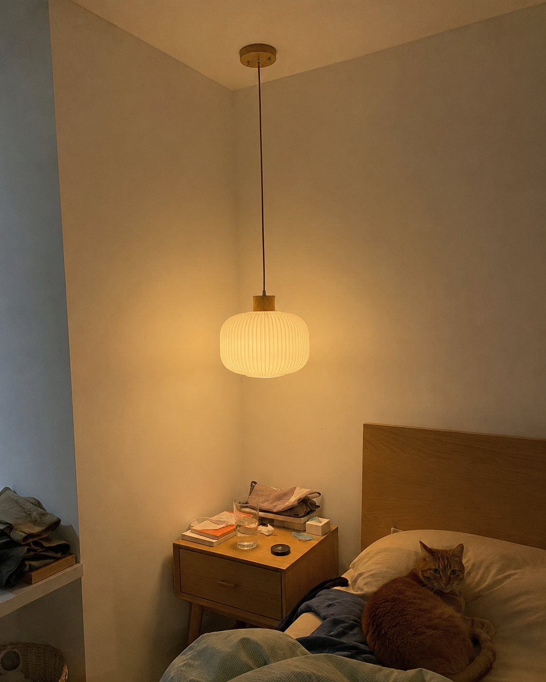 Mei | Ribbed Glass Lantern Pendant