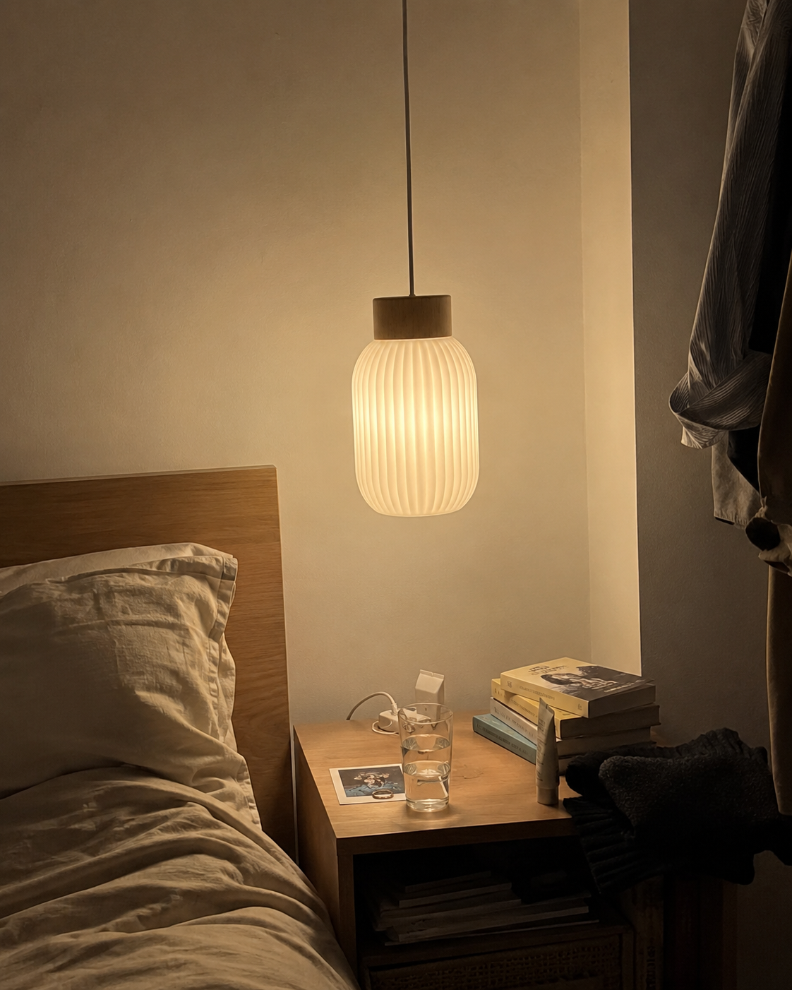 Mei | Ribbed Glass Lantern Pendant