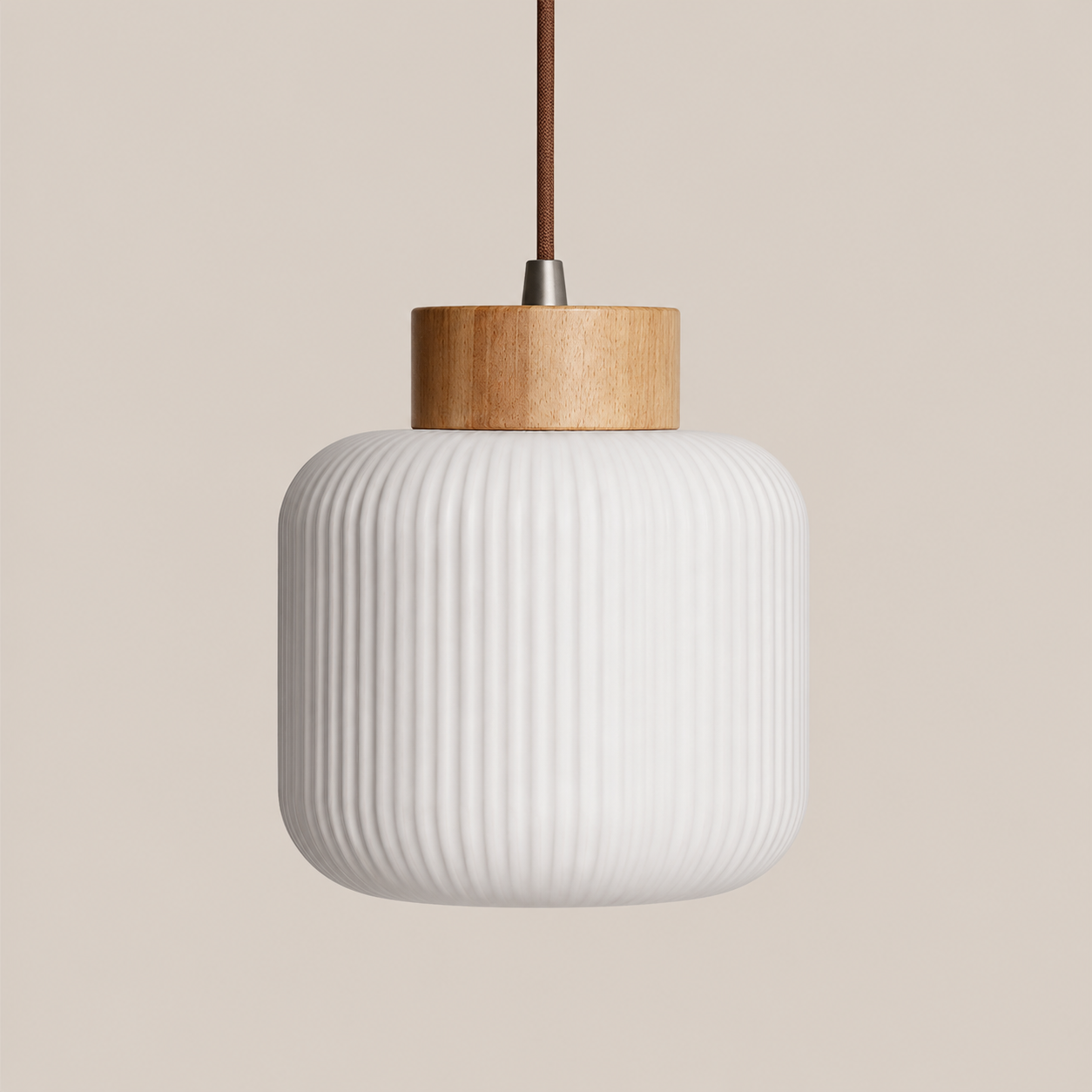 Mei | Ribbed Glass Lantern Pendant