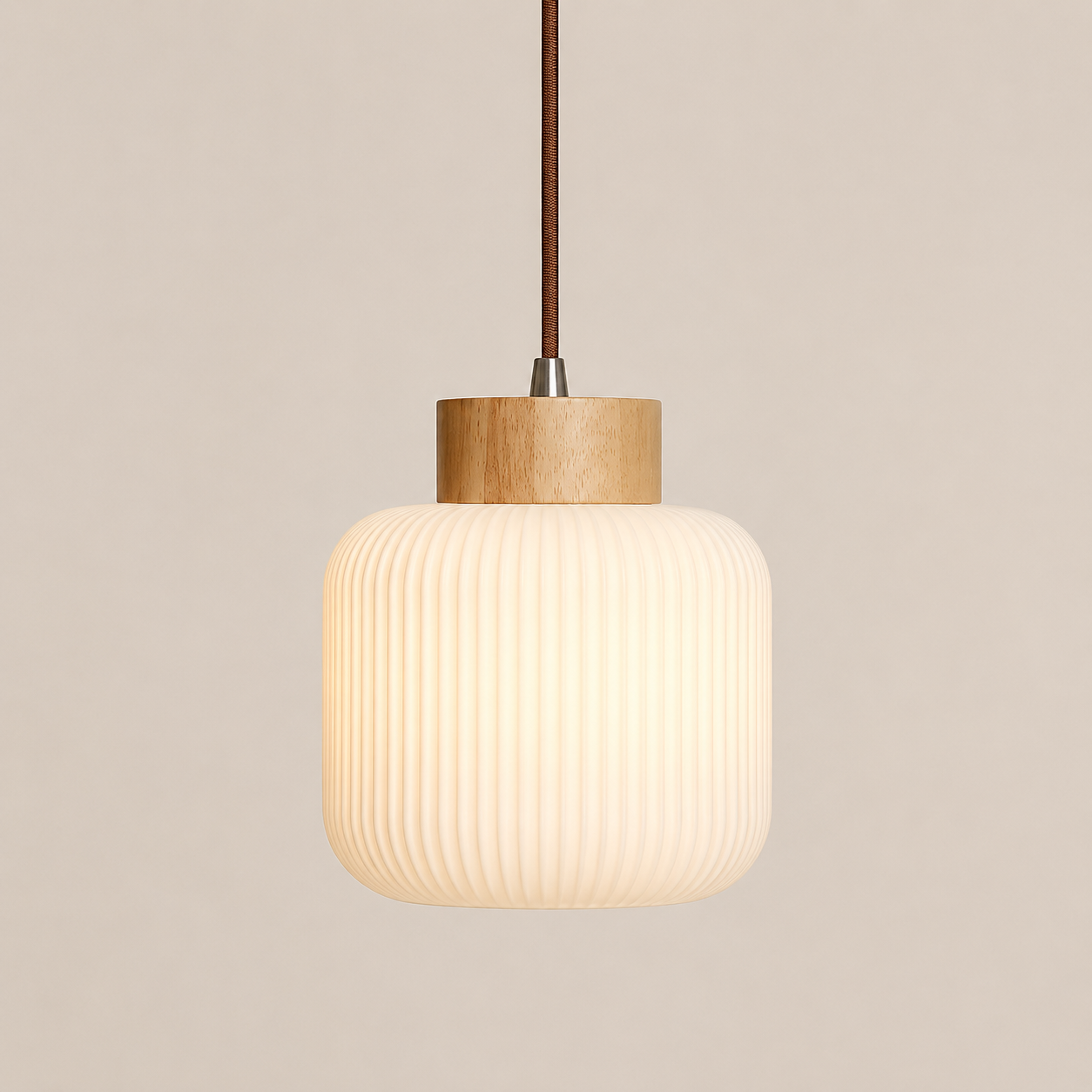 Mei | Ribbed Glass Lantern Pendant