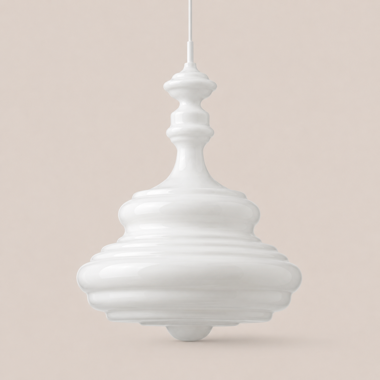 Astrid | Sculptural Ribbed Glass Pendant