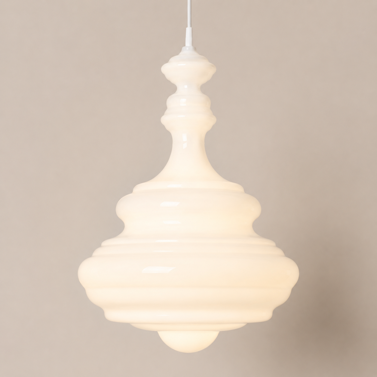 Astrid | Sculptural Ribbed Glass Pendant