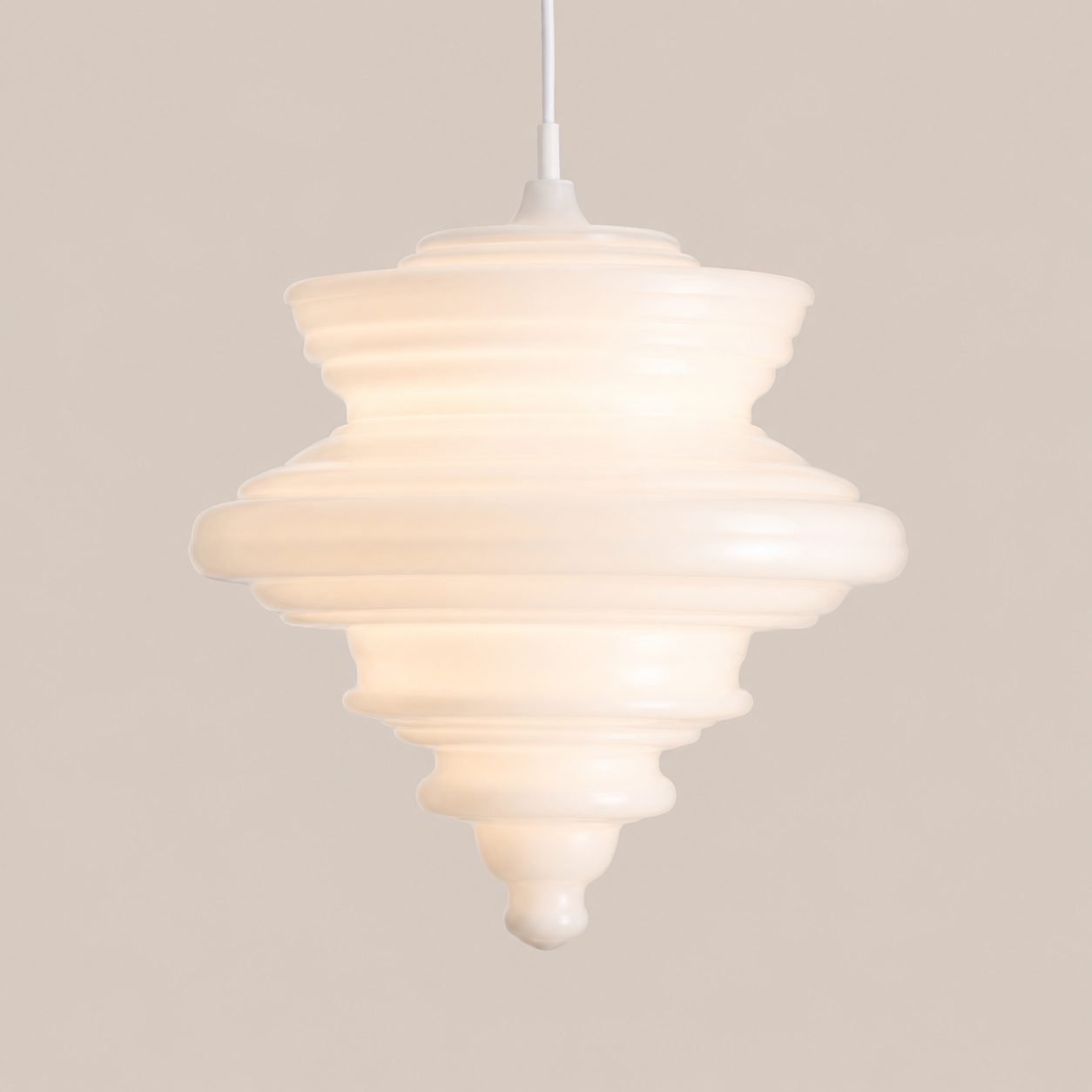 Astrid | Sculptural Ribbed Glass Pendant