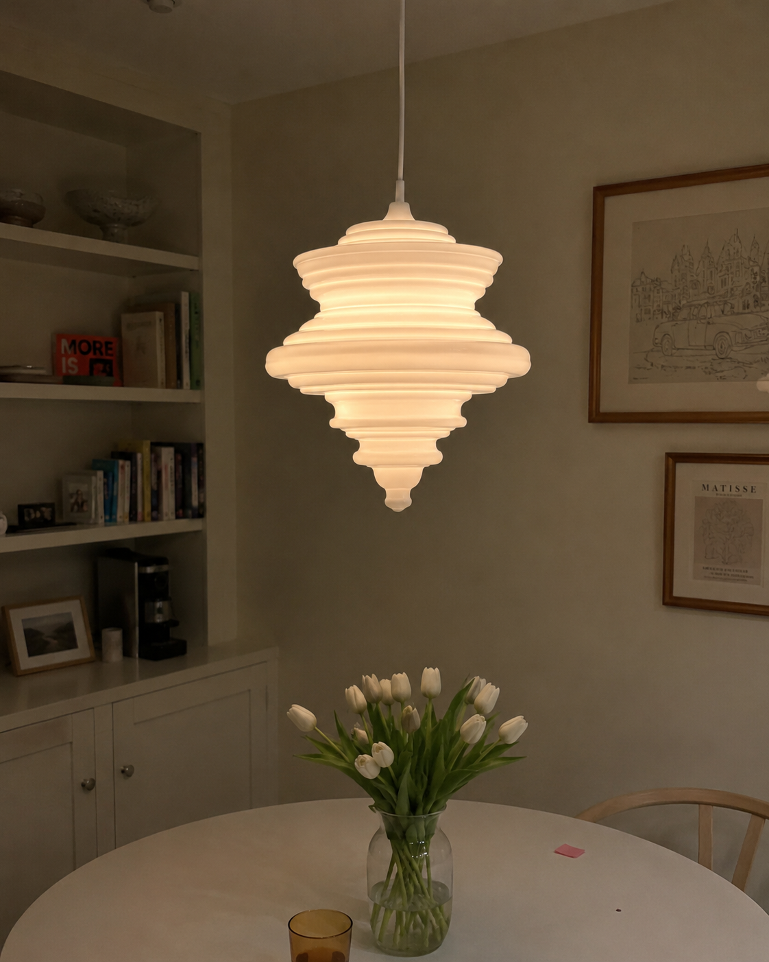Astrid | Sculptural Ribbed Glass Pendant