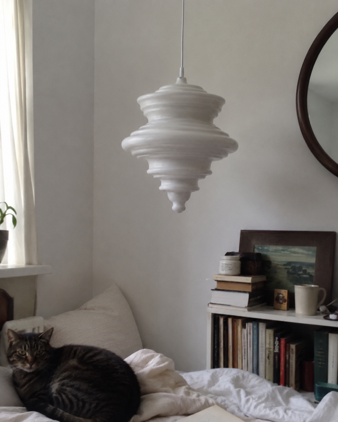 Astrid | Sculptural Ribbed Glass Pendant