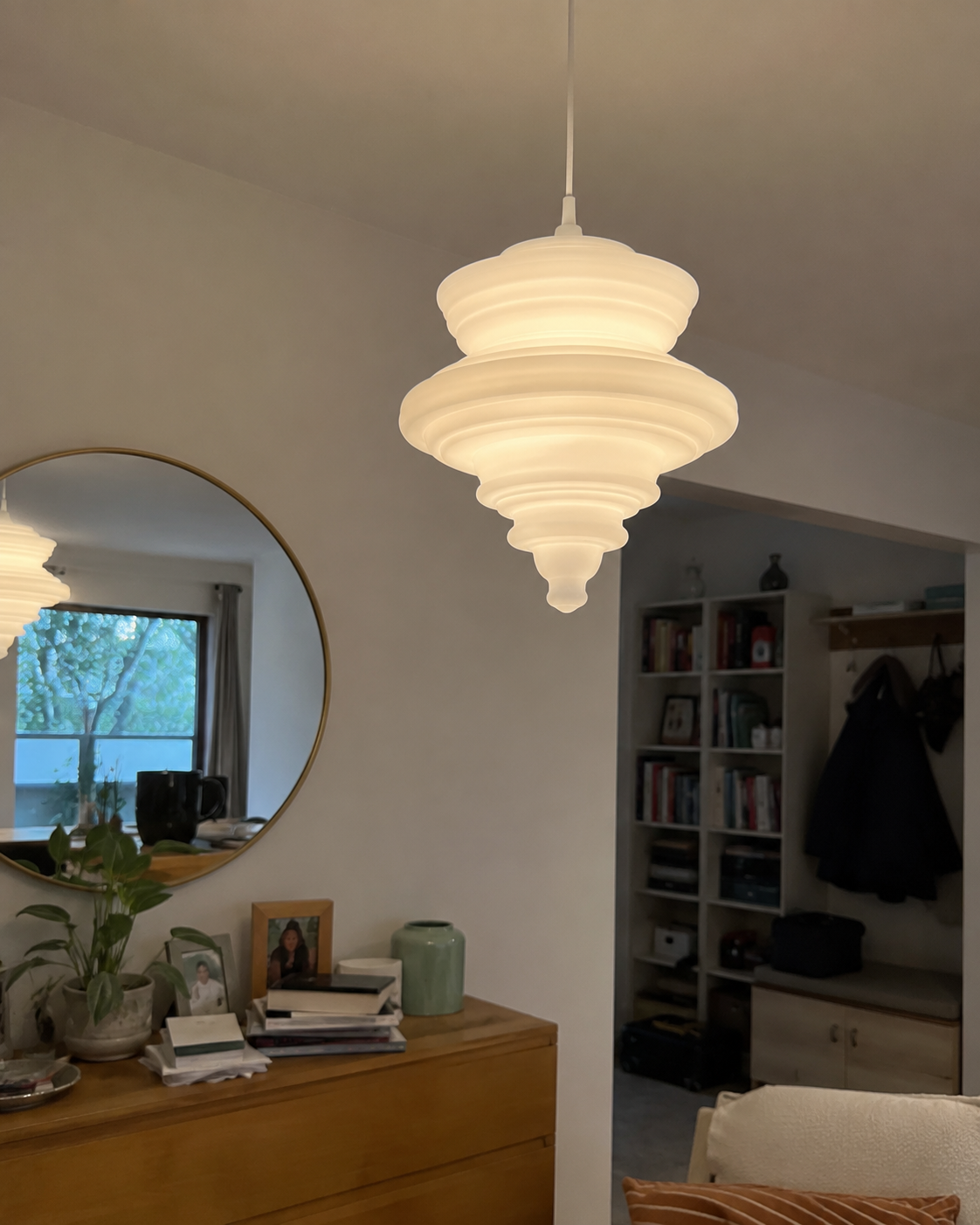 Astrid | Sculptural Ribbed Glass Pendant