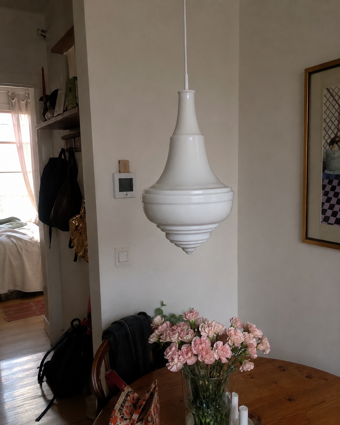 Astrid | Sculptural Ribbed Glass Pendant