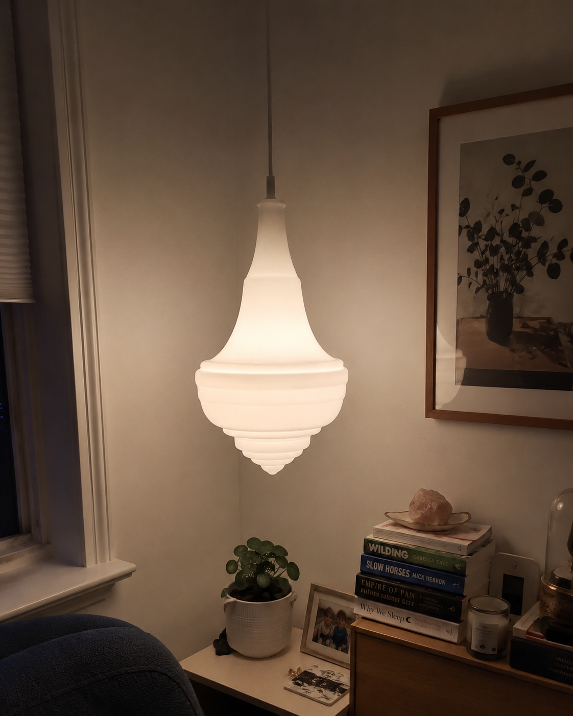 Astrid | Sculptural Ribbed Glass Pendant