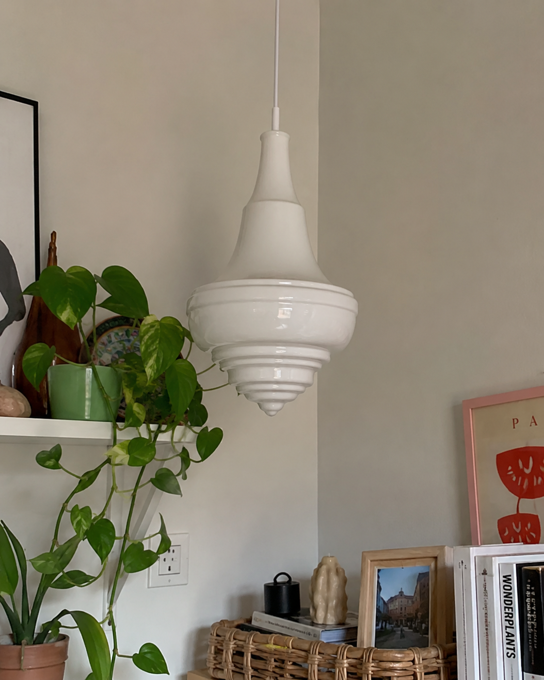Astrid | Sculptural Ribbed Glass Pendant