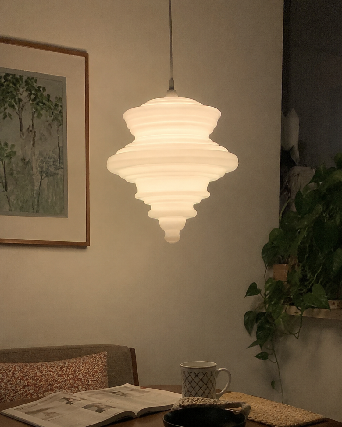 Astrid | Sculptural Ribbed Glass Pendant