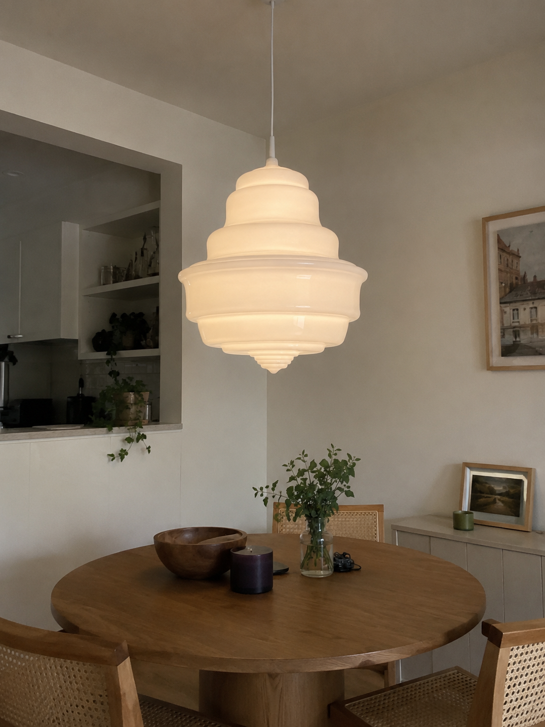 Astrid | Sculptural Ribbed Glass Pendant