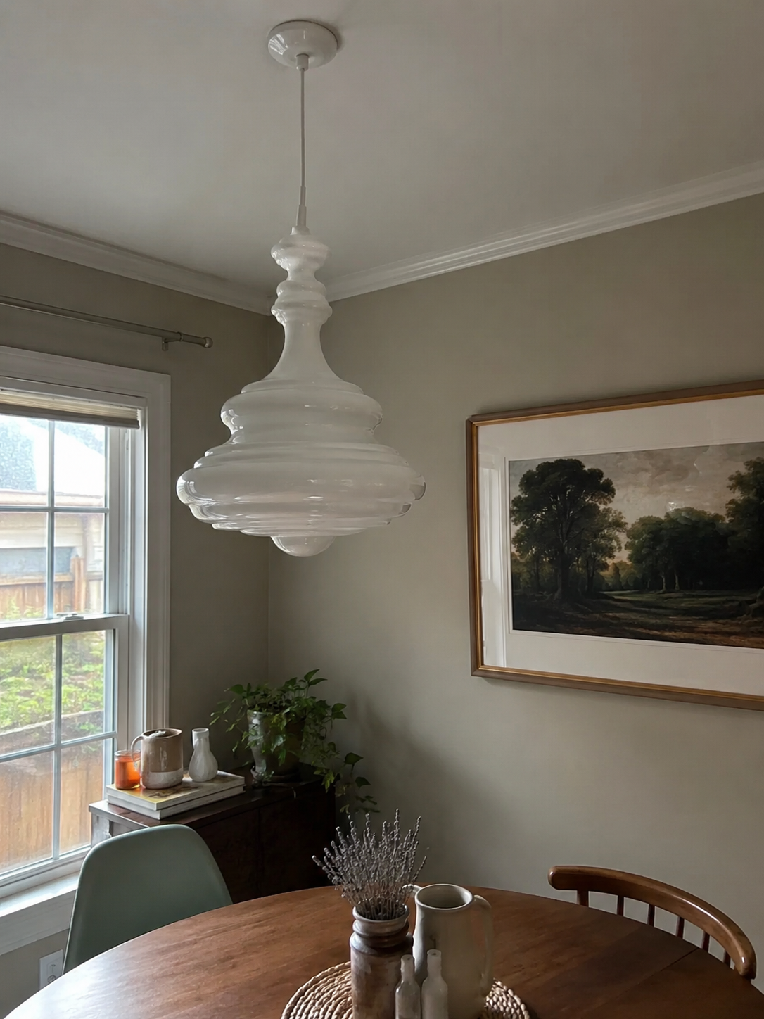Astrid | Sculptural Ribbed Glass Pendant