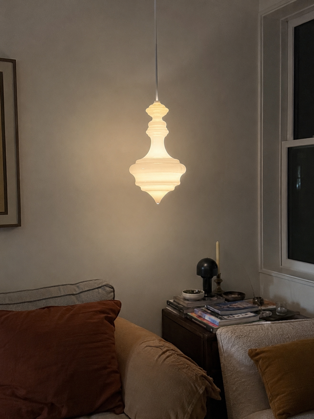 Astrid | Sculptural Ribbed Glass Pendant