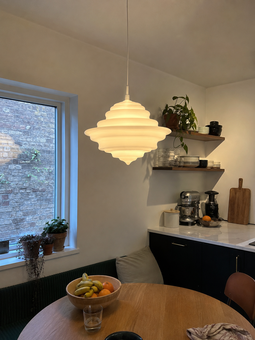 Astrid | Sculptural Ribbed Glass Pendant