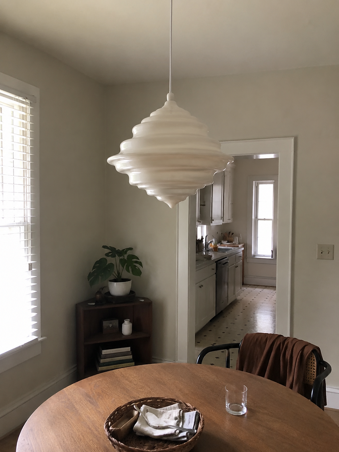 Astrid | Sculptural Ribbed Glass Pendant