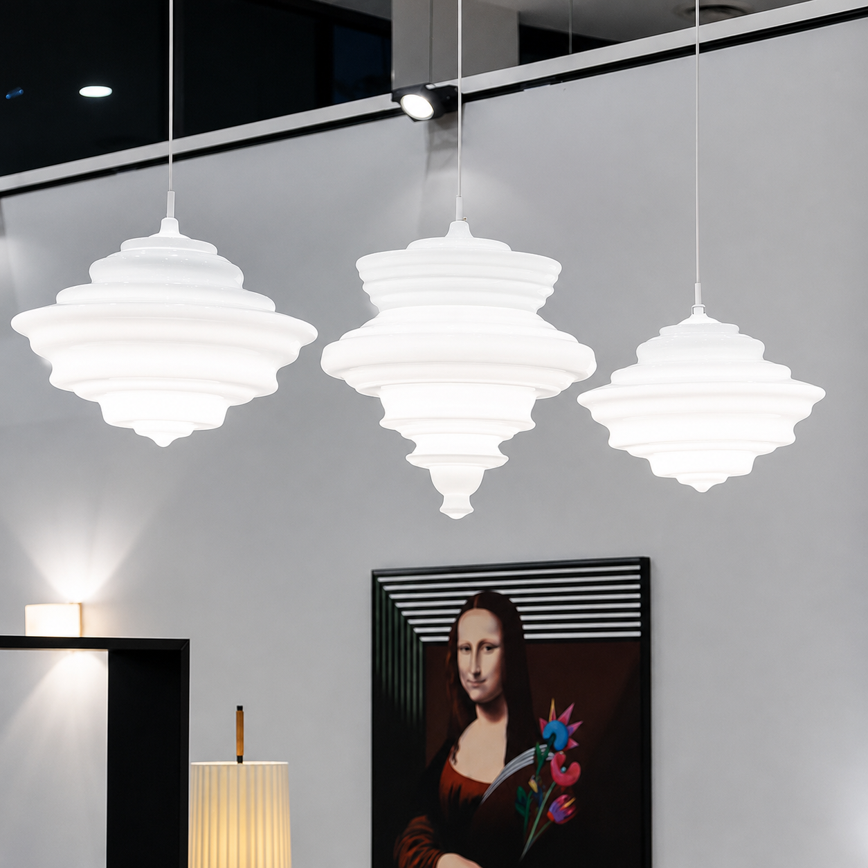 Astrid | Sculptural Ribbed Glass Pendant