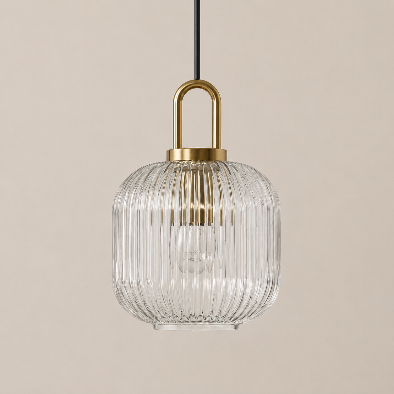 Theo | Ribbed Glass Loop Pendant