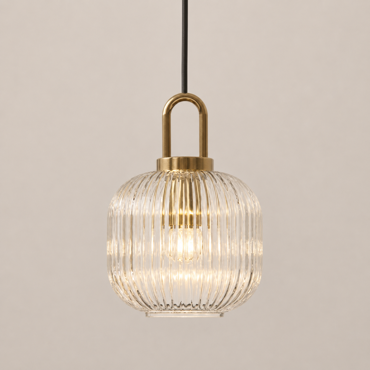 Theo | Ribbed Glass Loop Pendant