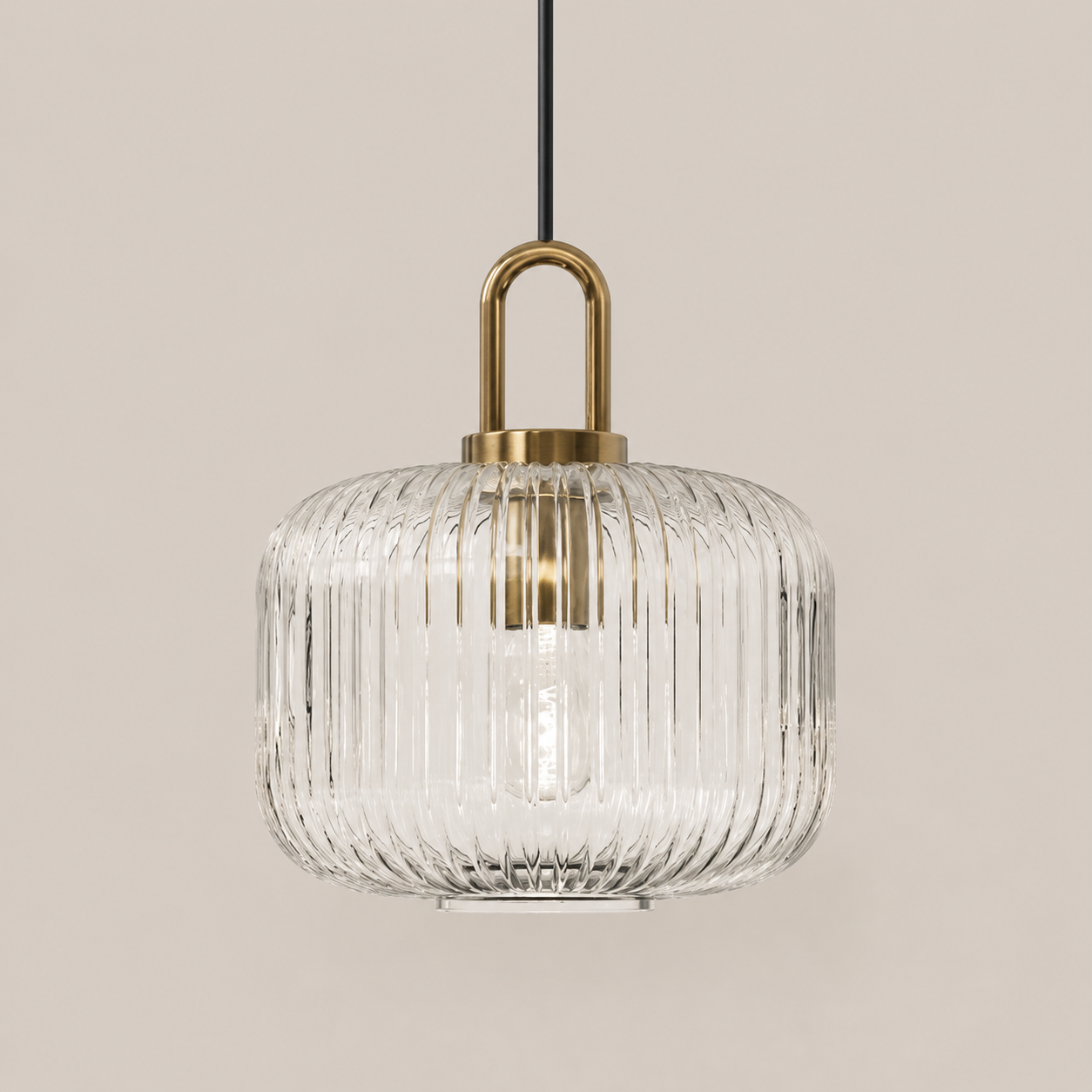 Theo | Ribbed Glass Loop Pendant