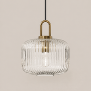 Theo | Ribbed Glass Loop Pendant