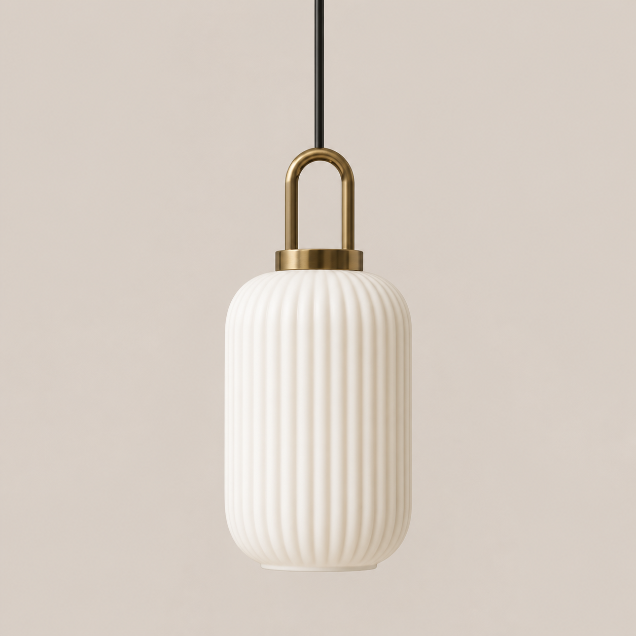 Theo | Ribbed Glass Loop Pendant