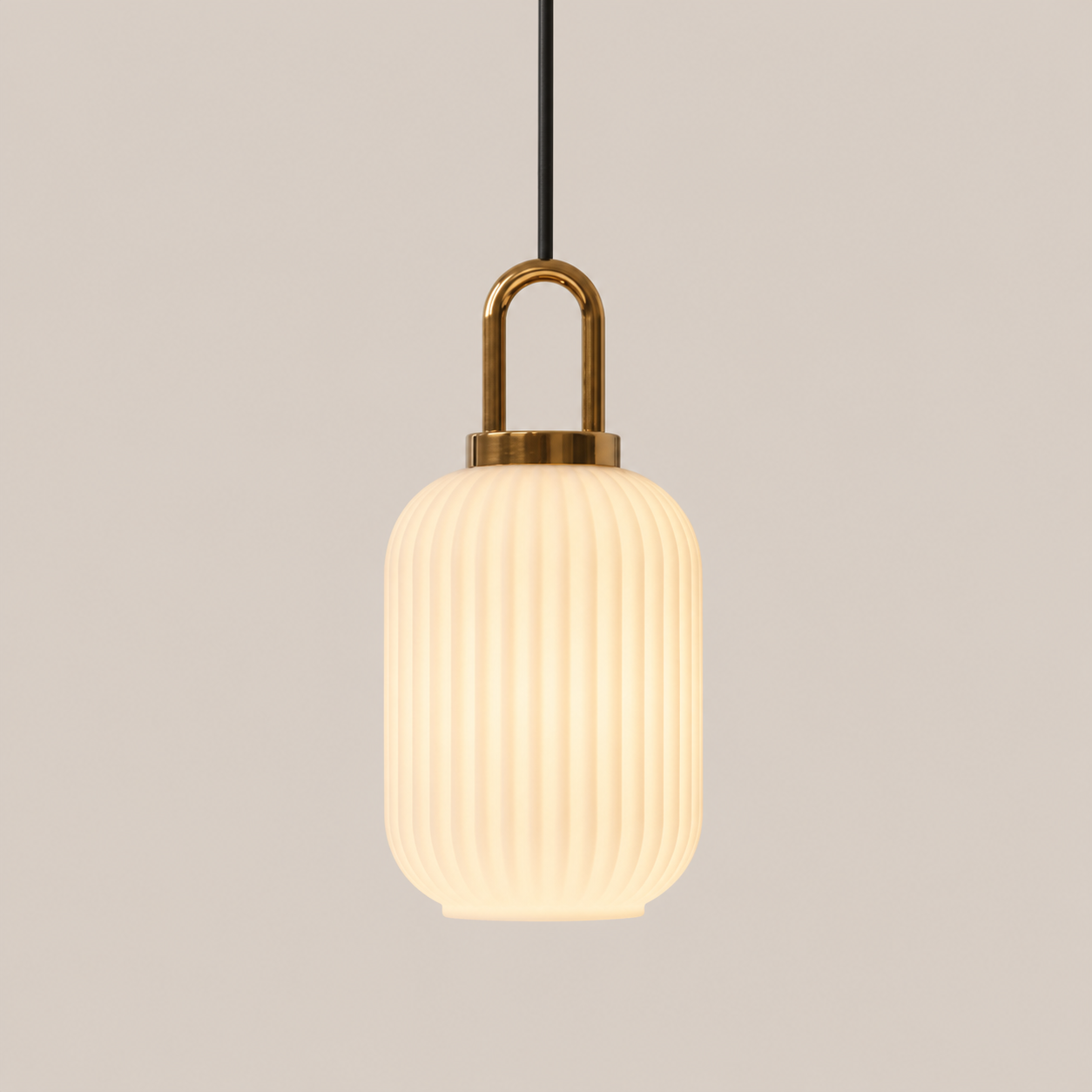Theo | Ribbed Glass Loop Pendant