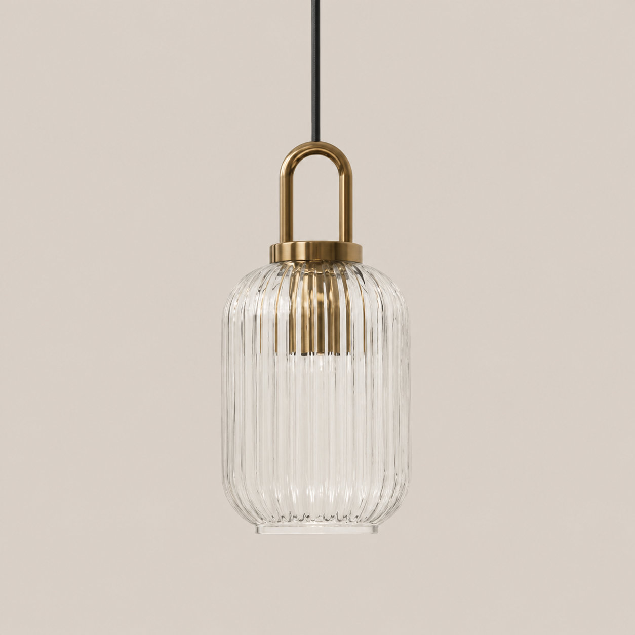 Theo | Ribbed Glass Loop Pendant