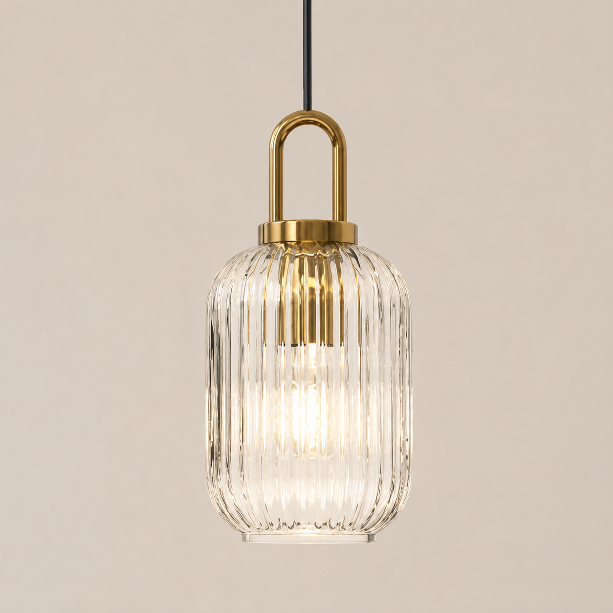 Theo | Ribbed Glass Loop Pendant