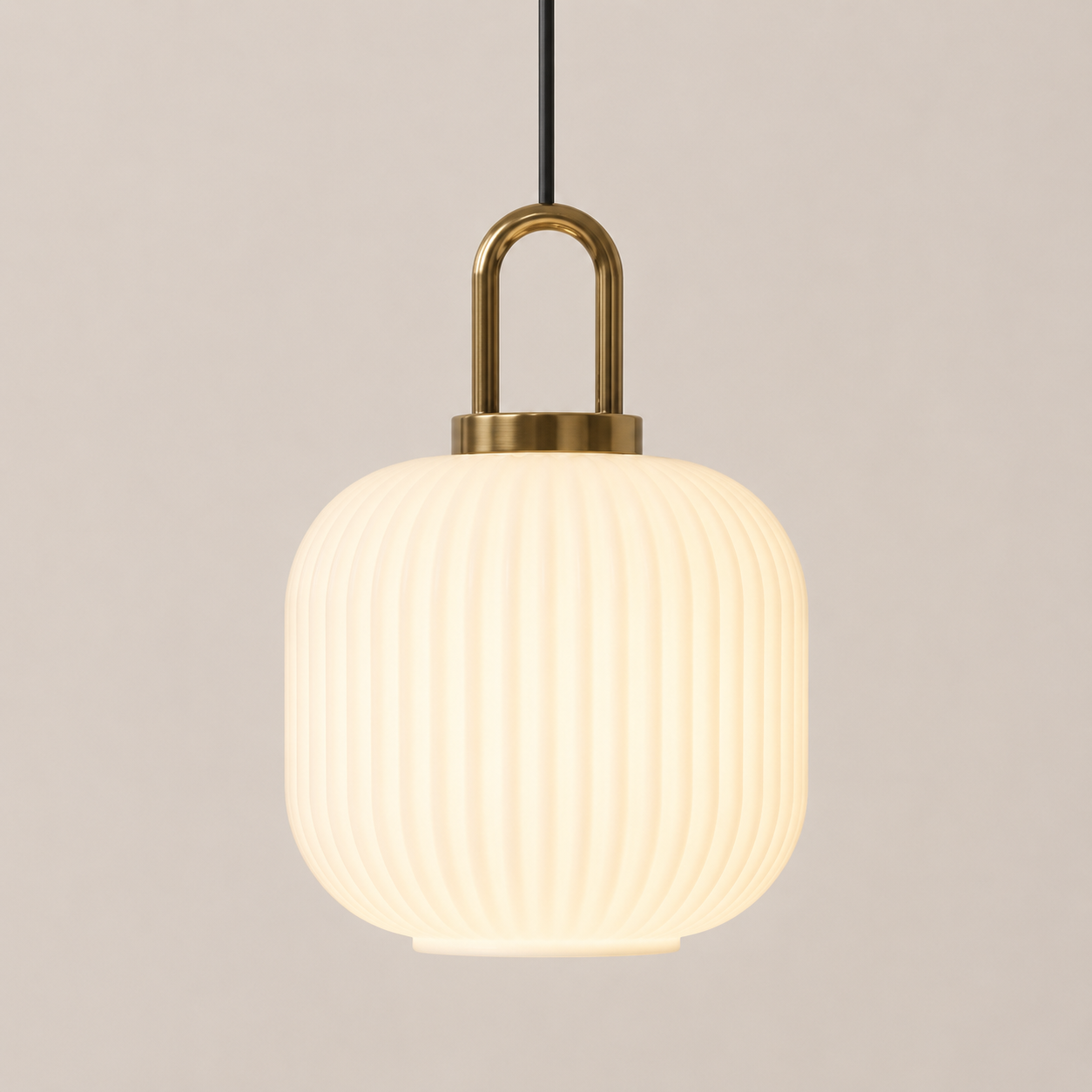Theo | Ribbed Glass Loop Pendant