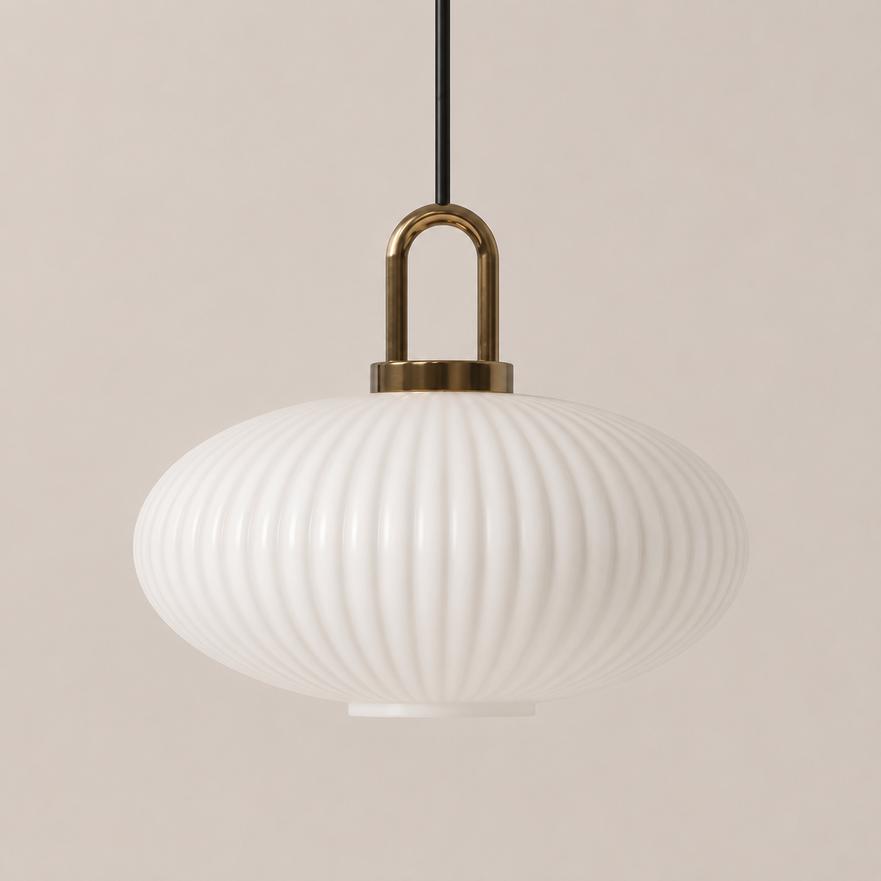 Theo | Ribbed Glass Loop Pendant