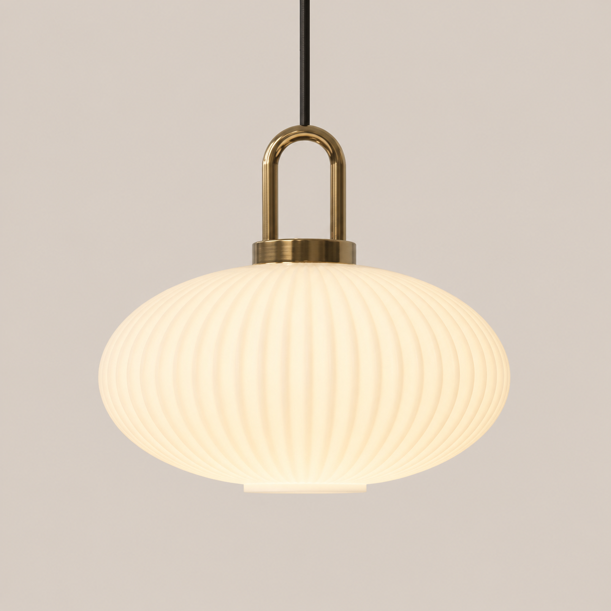 Theo | Ribbed Glass Loop Pendant