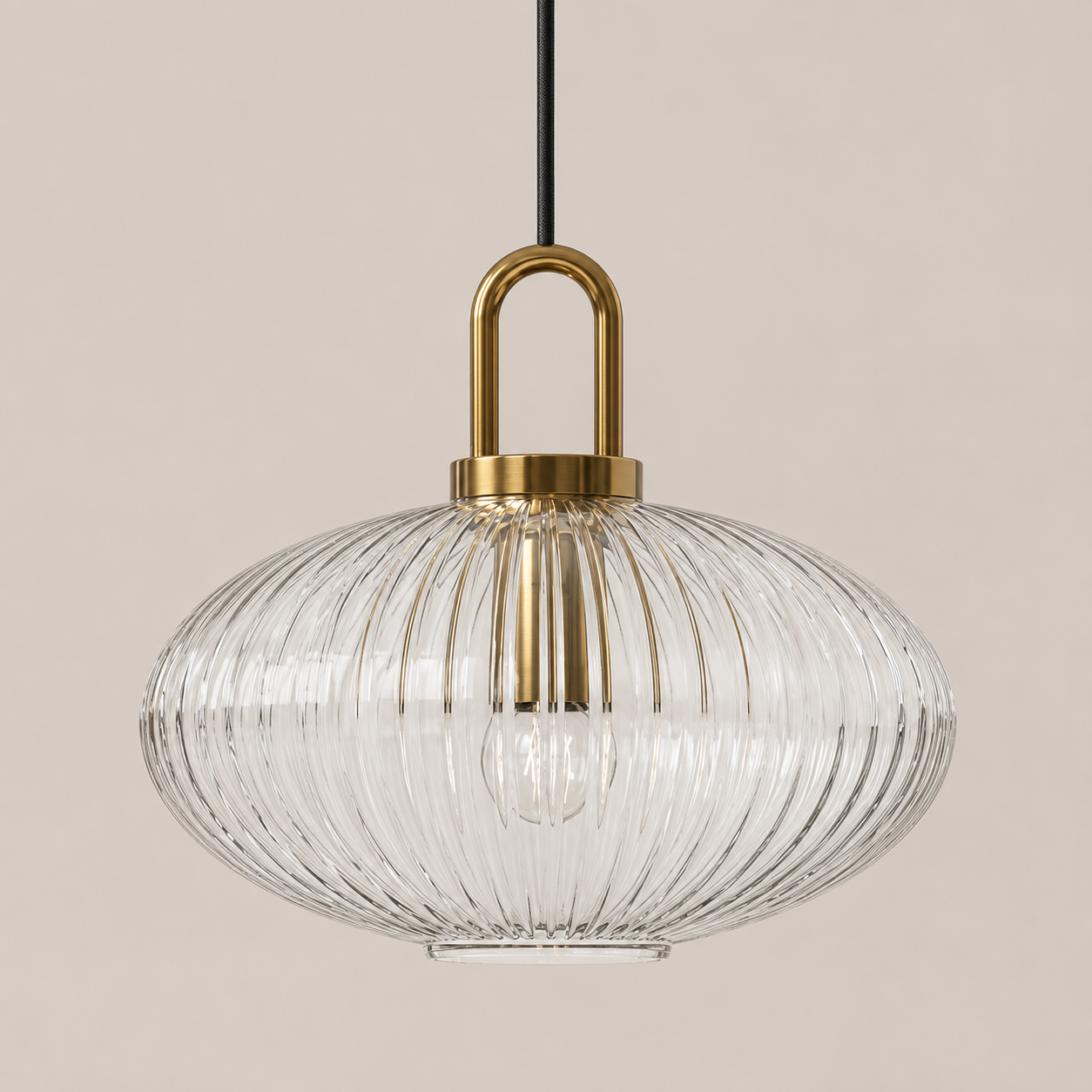 Theo | Ribbed Glass Loop Pendant