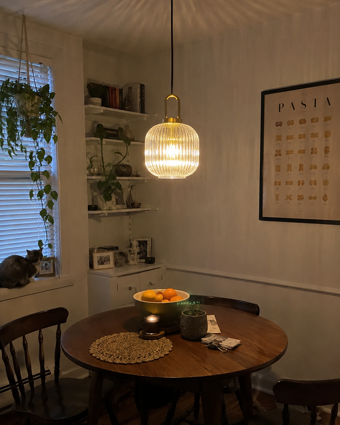Theo | Ribbed Glass Loop Pendant