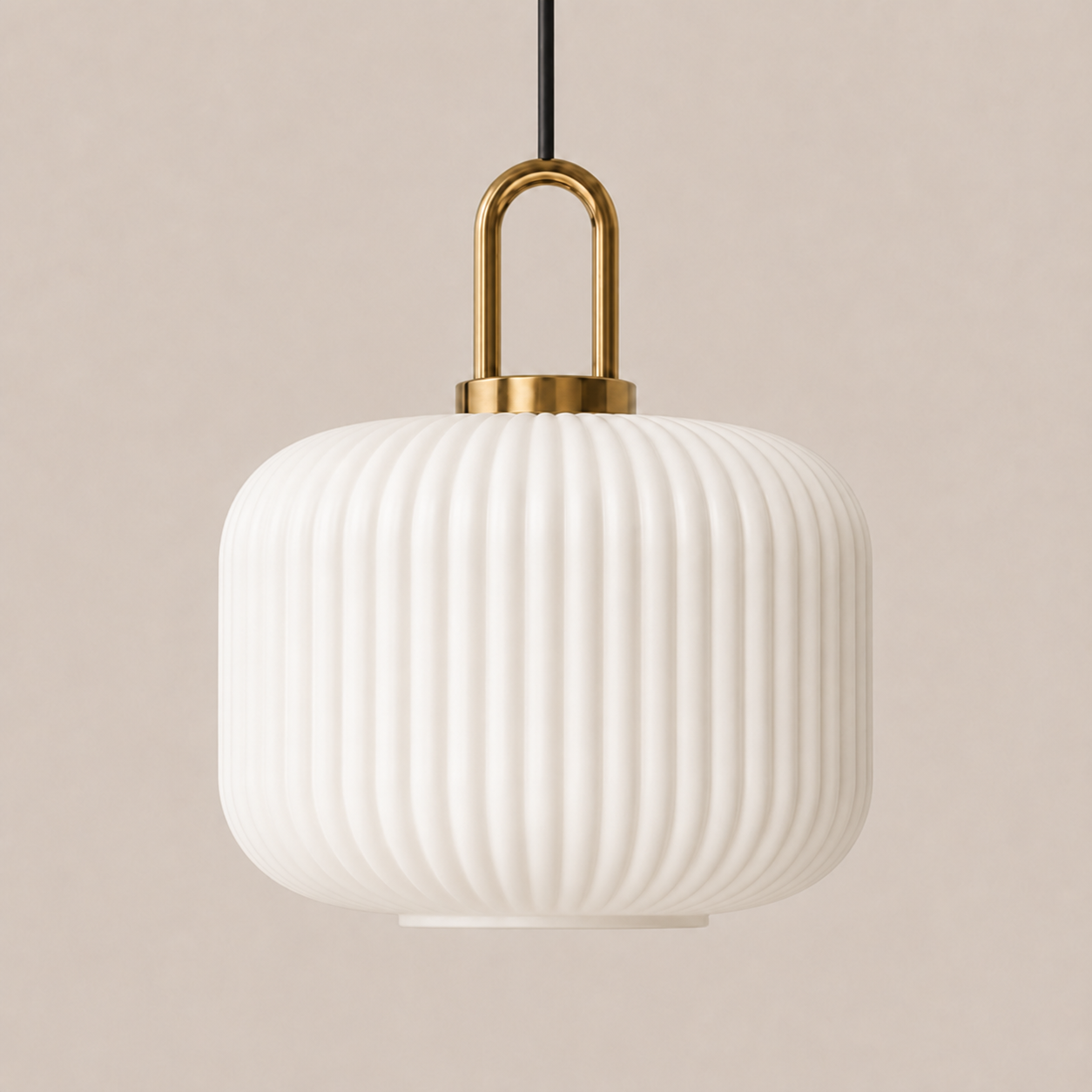 Theo | Ribbed Glass Loop Pendant