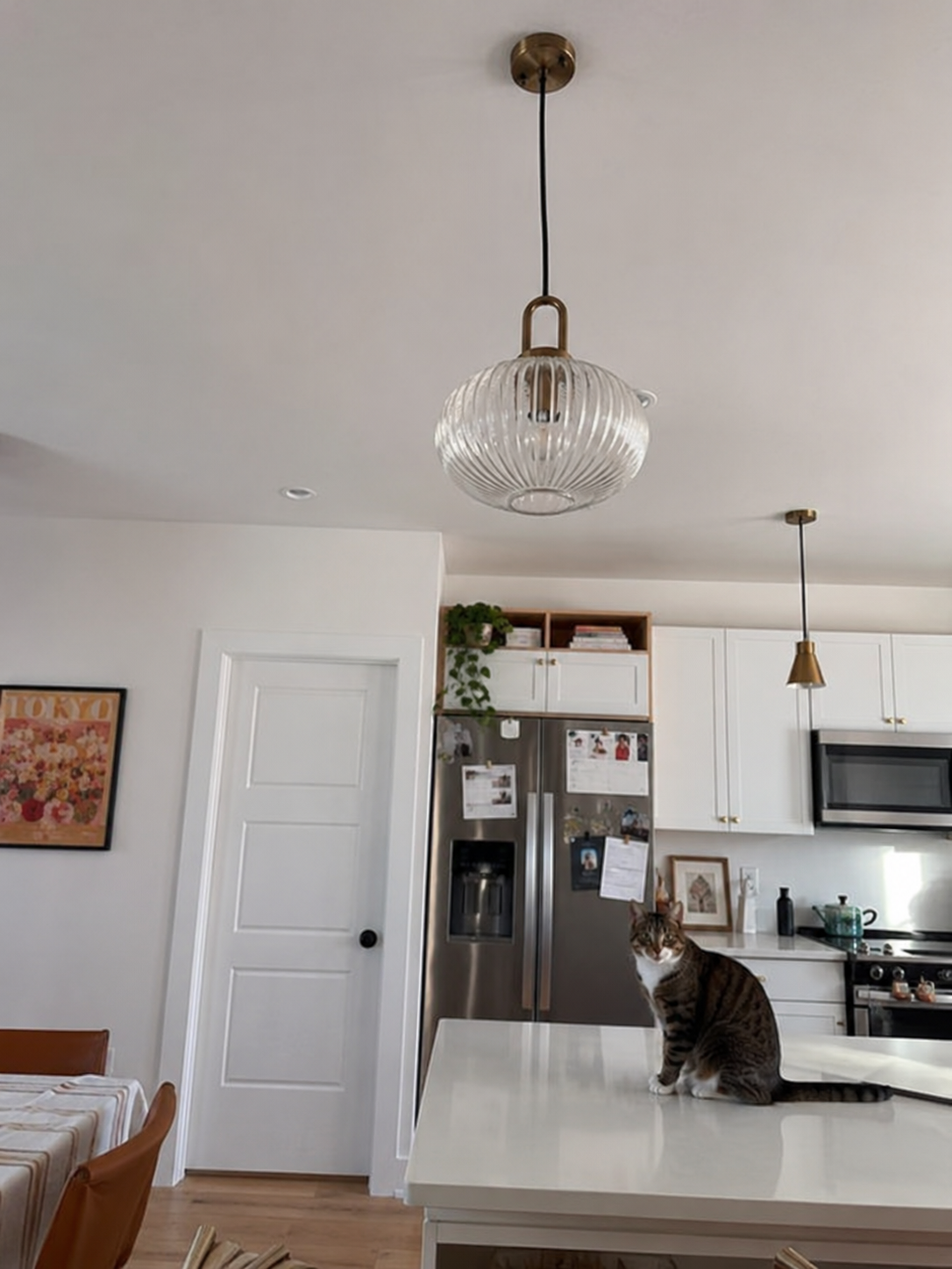 Theo | Ribbed Glass Loop Pendant