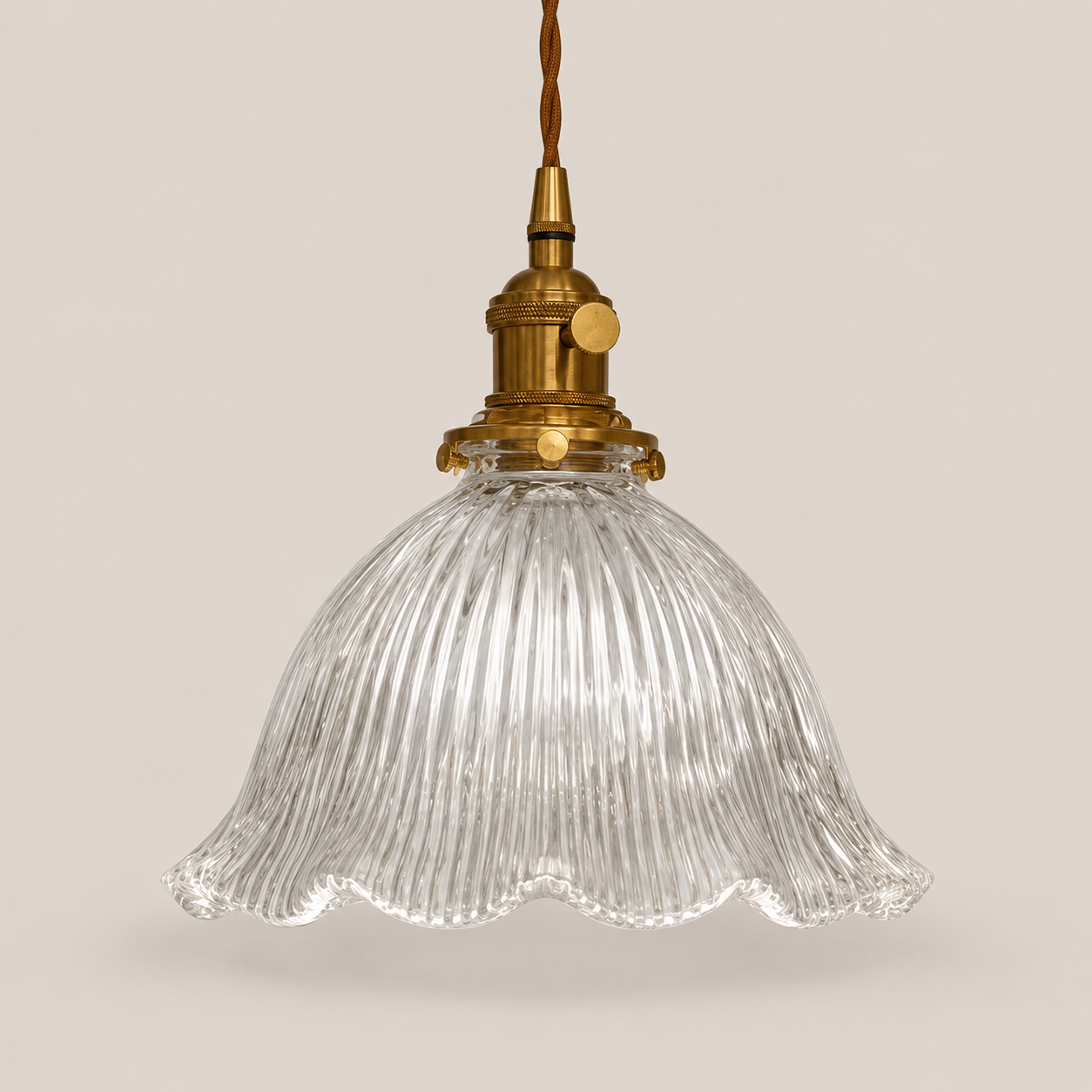 Elin | Ribbed Petal Glass Pendant