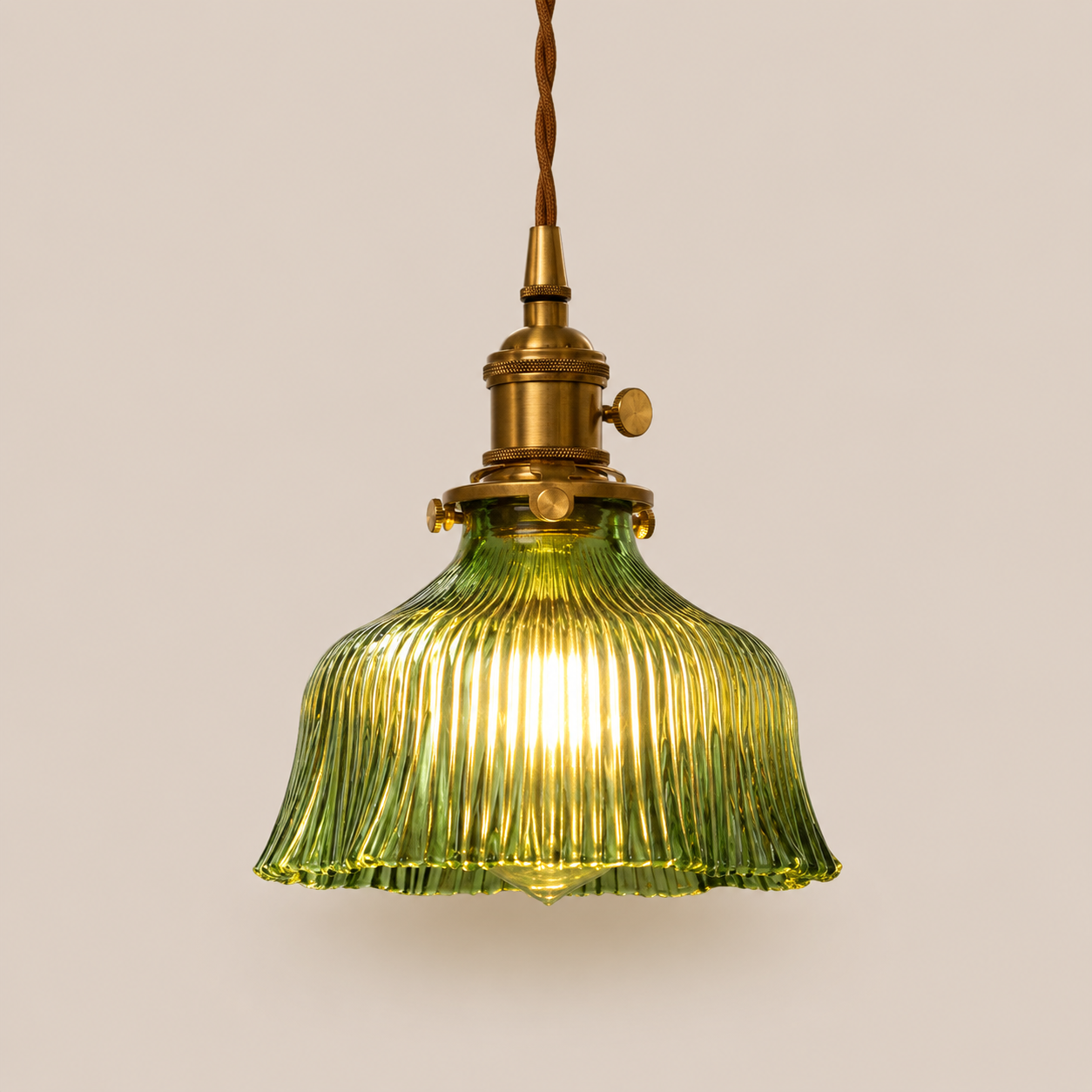 Elin | Ribbed Petal Glass Pendant