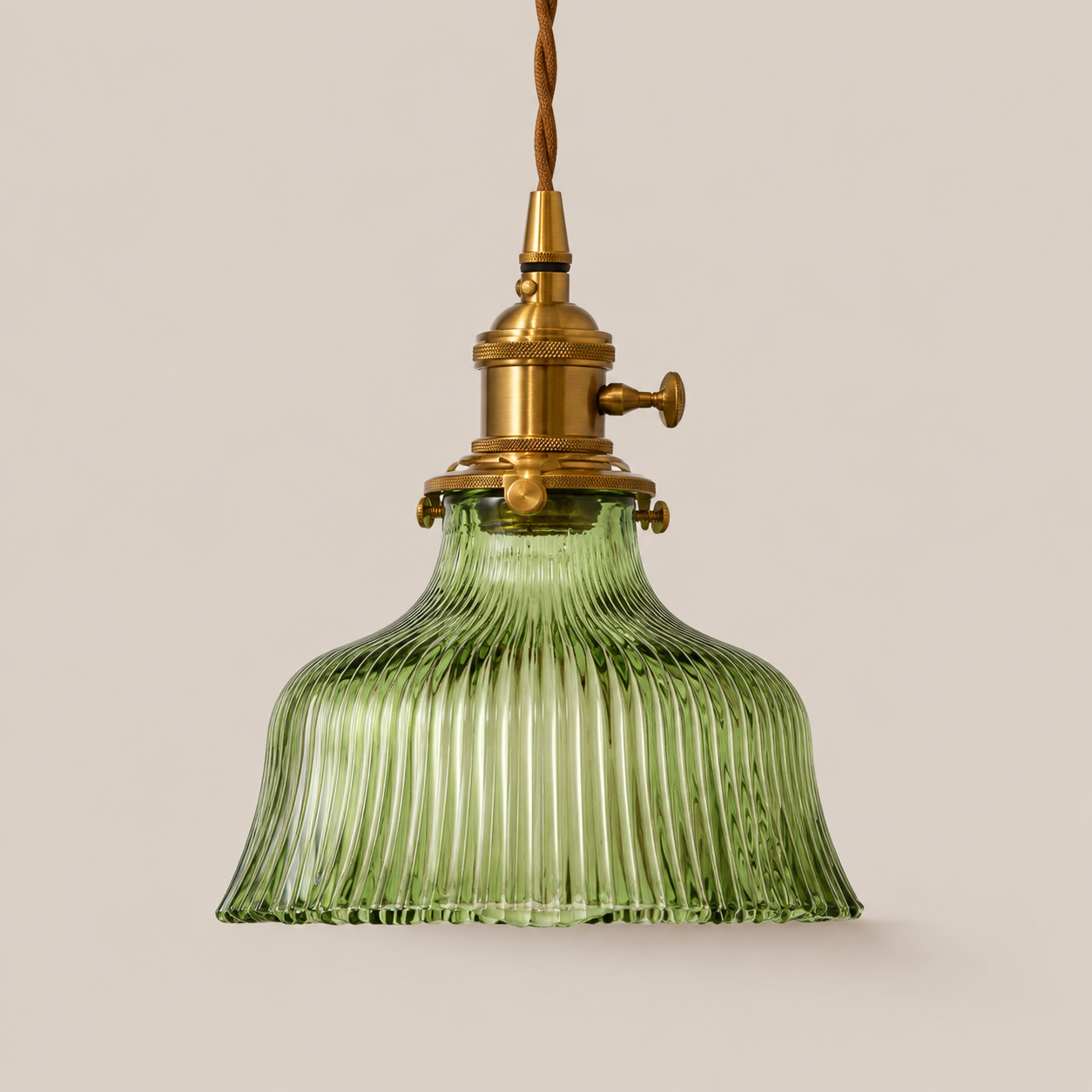 Elin | Ribbed Petal Glass Pendant
